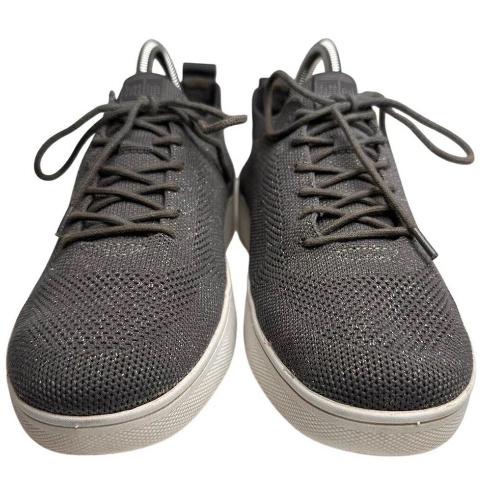 FitFlop‎ Women 7.5 Rally Knit Trainer Sneakers Metallic Gray Shimmer Activewear - Picture 12 of 16